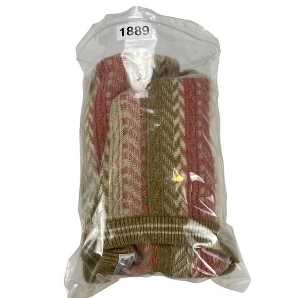 Osterman Angora Sweater Mens Size 42 Multi Striped Wool Blend V Neck Pullover - Picture 10 of 10